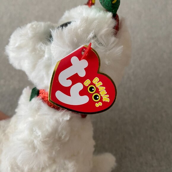 NWT Ty Beanie Boos Sugar the Christmas Holiday Dog 6" 2019 - Picture 11 of 14